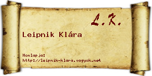 Leipnik Klára névjegykártya